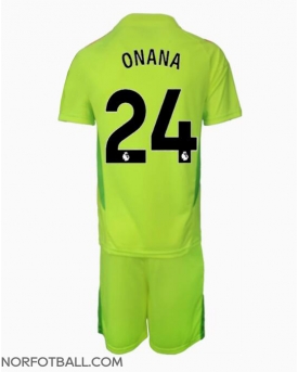 Billige Fotballdrakt Manchester United Andre Onana #24 Keeper Replika Bortedraktsett Barn 2024-25 Kortermet (med bukser)